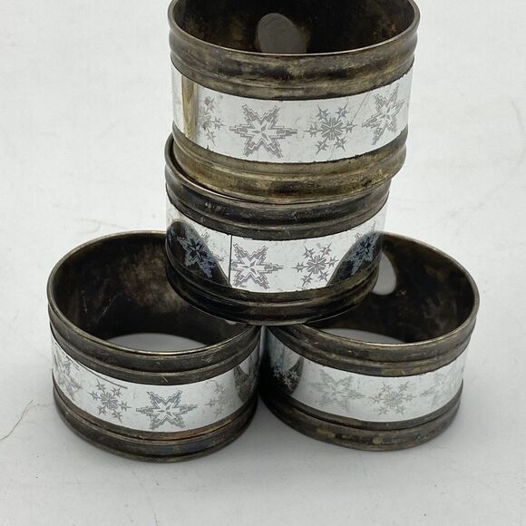 VTG Metal Napkin Rings Silver Gold Assorted Lot Of 17 Mixed Round Ornate Xmas - Picture 4 of 11